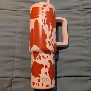 Simple Modern Cow Print Tumbler with Handle - 40 oz‎